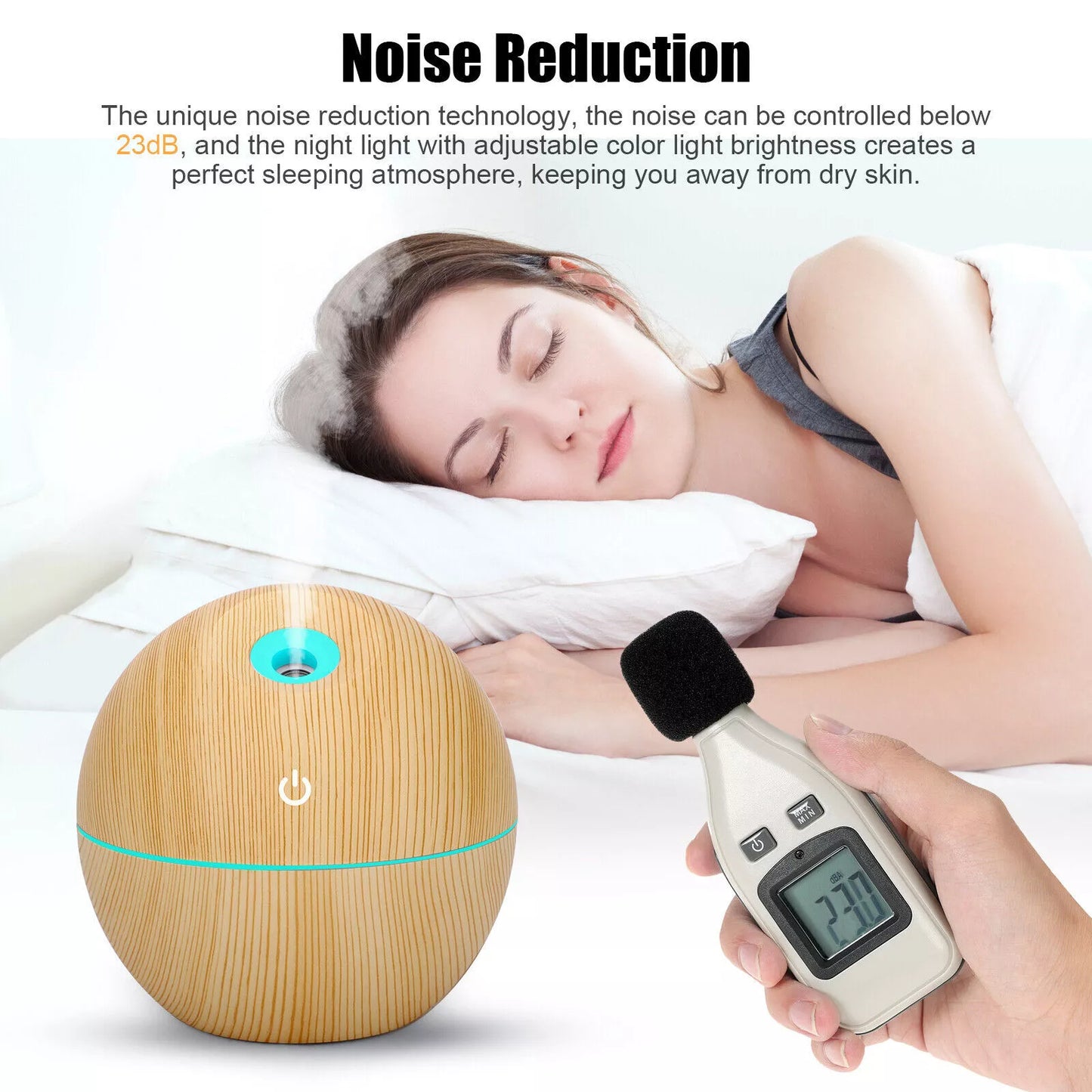 Aroma Diffuser USB – 7 LED Colors & Cool Mist Humidifier
