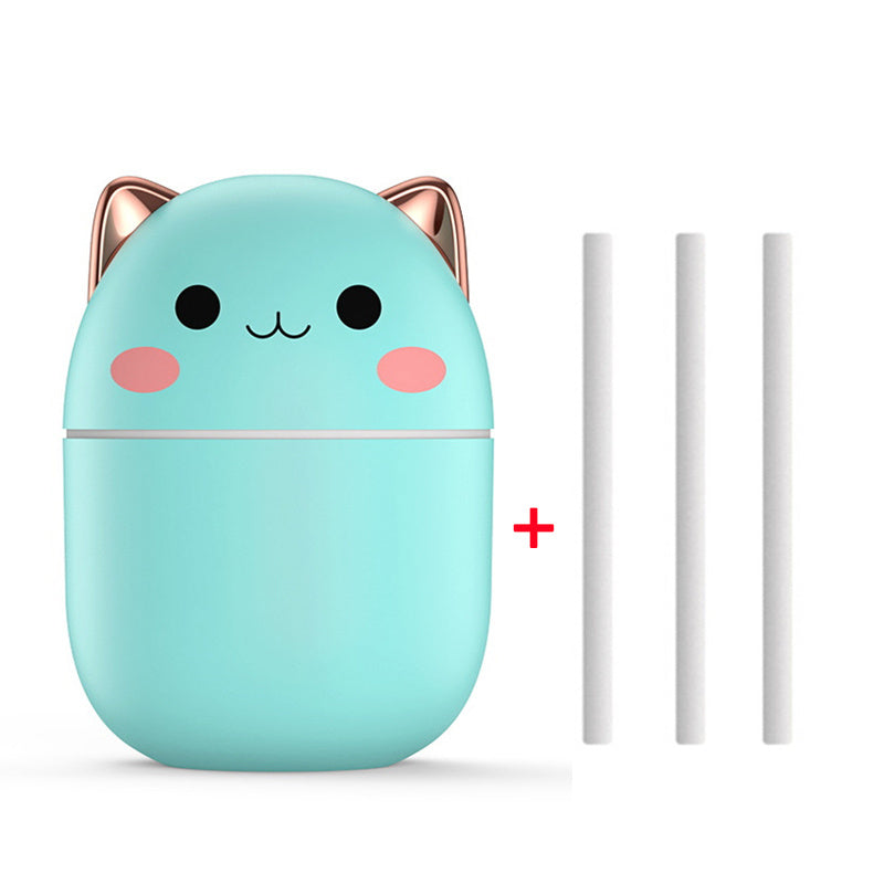 Cute Cat USB Air Humidifier – Silent Cool Mist with LED for Home, Office & Car