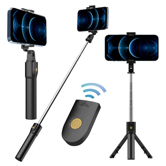 3-in-1 Foldable Bluetooth Selfie Stick Tripod with Remote – Universal Phone Holder