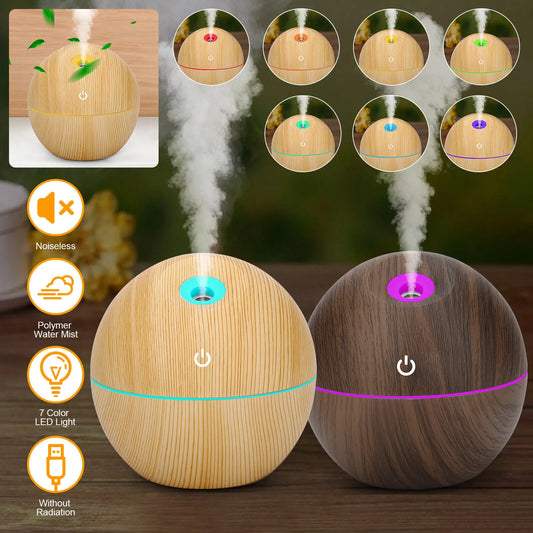 Aroma Diffuser USB – 7 LED Colors & Cool Mist Humidifier